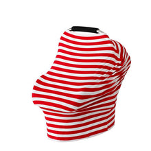 Load image into Gallery viewer, Baby Feeding Cover High Chair Cover Multifunctional 5 in 1 Baby Car Seat Cover Canopy Striped Infant Shopping Cart Nursing Cover