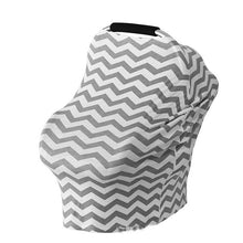 Load image into Gallery viewer, Baby Feeding Cover High Chair Cover Multifunctional 5 in 1 Baby Car Seat Cover Canopy Striped Infant Shopping Cart Nursing Cover