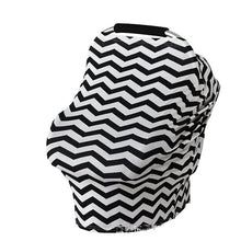 Load image into Gallery viewer, Baby Feeding Cover High Chair Cover Multifunctional 5 in 1 Baby Car Seat Cover Canopy Striped Infant Shopping Cart Nursing Cover