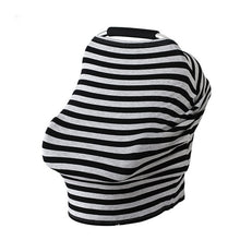 Load image into Gallery viewer, Baby Feeding Cover High Chair Cover Multifunctional 5 in 1 Baby Car Seat Cover Canopy Striped Infant Shopping Cart Nursing Cover