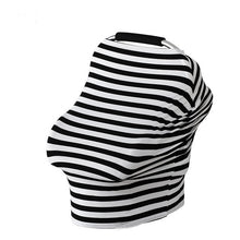 Load image into Gallery viewer, Baby Feeding Cover High Chair Cover Multifunctional 5 in 1 Baby Car Seat Cover Canopy Striped Infant Shopping Cart Nursing Cover