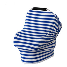 Load image into Gallery viewer, Baby Feeding Cover High Chair Cover Multifunctional 5 in 1 Baby Car Seat Cover Canopy Striped Infant Shopping Cart Nursing Cover