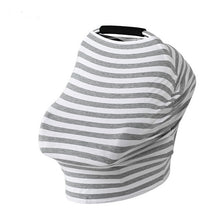 Load image into Gallery viewer, Baby Feeding Cover High Chair Cover Multifunctional 5 in 1 Baby Car Seat Cover Canopy Striped Infant Shopping Cart Nursing Cover