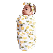 Load image into Gallery viewer, 2017 Newborn Fashion Baby Swaddle Blanket Spring Summer Baby Sleeping Swaddle Muslin Wrap Headband Baby Blanket Outfits Sets