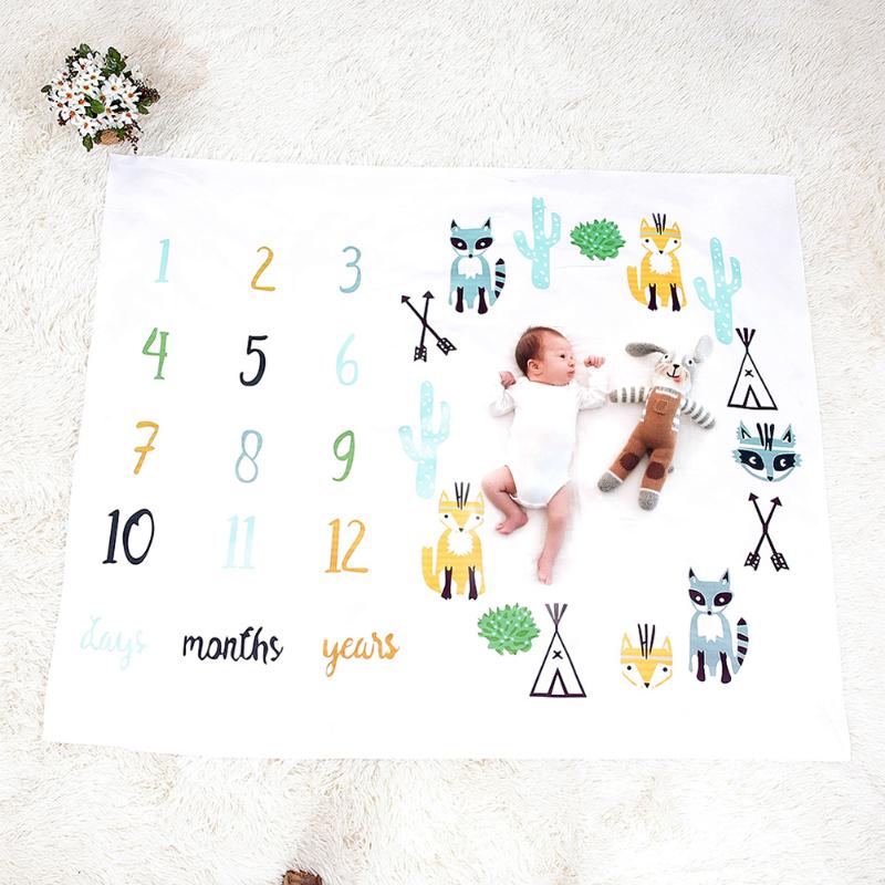 Newborn Baby Cute Blankets Baby Letter Printed Swaddle Wrap Bathing Towels Soft Blanket Infant Bedding Kids Photography Props