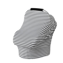 Load image into Gallery viewer, Baby Feeding Cover High Chair Cover Multifunctional 5 in 1 Baby Car Seat Cover Canopy Striped Infant Shopping Cart Nursing Cover