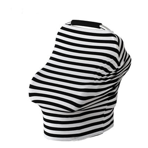 Baby Feeding Cover High Chair Cover Multifunctional 5 in 1 Baby Car Seat Cover Canopy Striped Infant Shopping Cart Nursing Cover