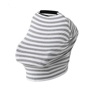 Baby Feeding Cover High Chair Cover Multifunctional 5 in 1 Baby Car Seat Cover Canopy Striped Infant Shopping Cart Nursing Cover