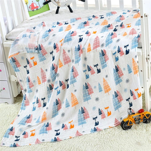 2 Layers Baby Swaddle Blankets Muslin Wrap Newborn Stroller Cover Play Mat Infant Bath Towel Baby Accessories Cotton Blanket